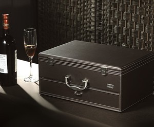 Caja de regalo de <span class=keywords><strong>vino</strong></span> de cuero PU de embalaje personalizado, 2 botellas, caja de <span class=keywords><strong>vino</strong></span> - Product Image 4
