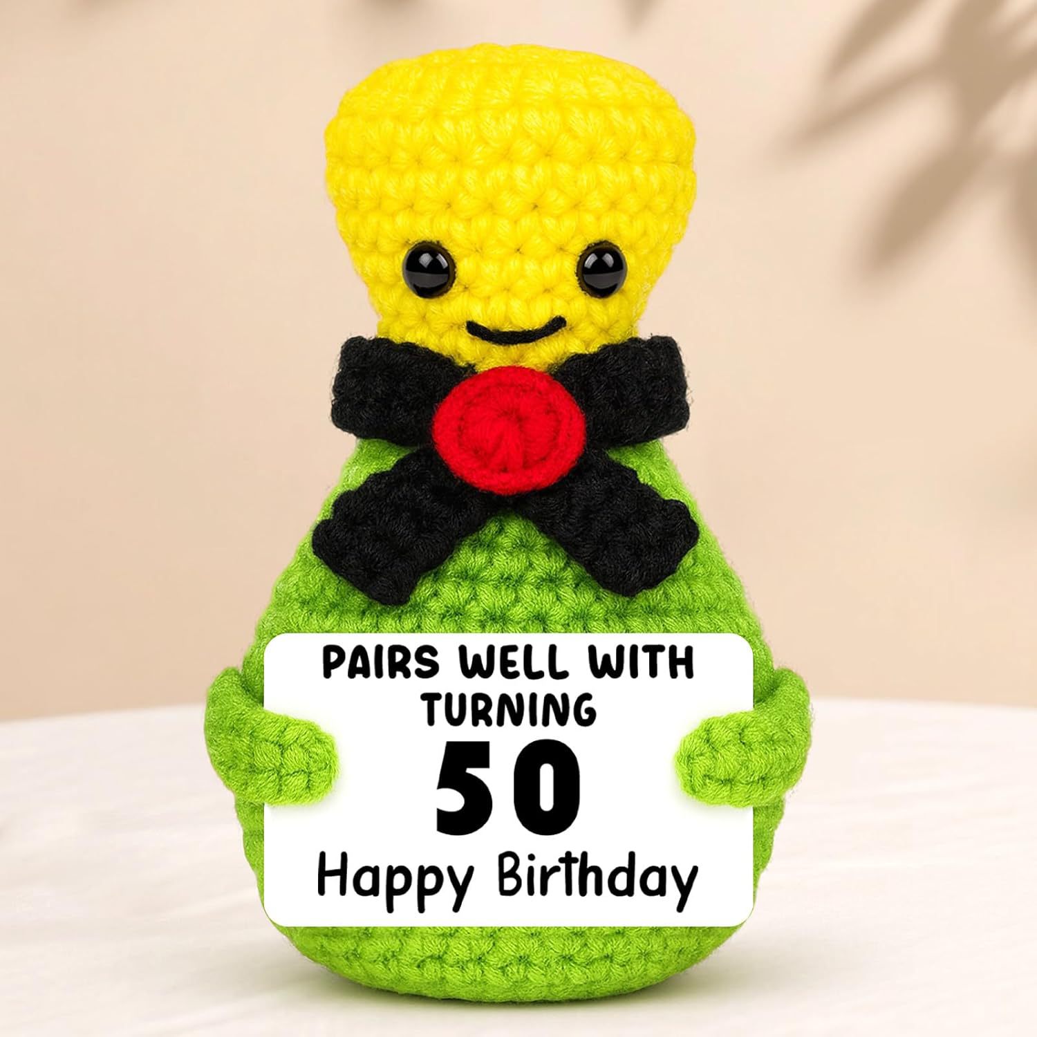 Joyeux anniversaire poupée champagne au crochet