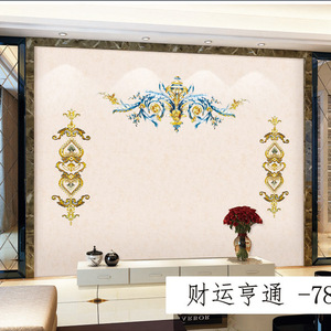 Revêtement mural brodé Ke Hong Golden Emperor, motif abstrait rectangulaire, décoration intérieure de haute qualité pour fond de télévision - Product Image 4
