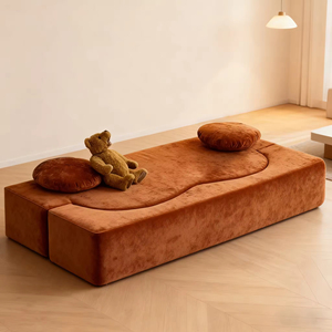 Style Convertible <b>Double</b> <b>Bed</b> Multi-Functional Living Room Set Sponge Filling Upholstered Vacuum-Packed for Hotels - Product Image 3