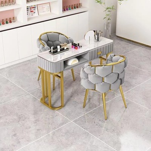 Nuevo Equipo de Manicura Moderno y de Lujo, Mesa de Manicura Doble para Salón de Uñas, Muebles Metálicos para Salón de Belleza - Product Image 4
