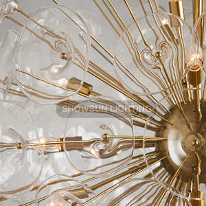 Lampadario ristorante di cristallo semplice e moderno di lusso a sospensione di tarassaco lampadario da soggiorno - Product Image 5