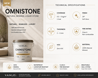 Revestimiento Líquido Acrílico Inorgánico Omnistone, Textura de Piedra Natural de Formación Única, Aplicación con Brocha, Suspensión de Alta Densidad