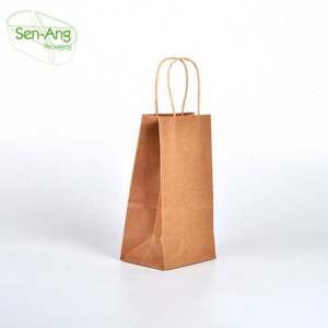 Sac en papier kraft brun de haute qualité, style moderne, noir, imprimé en caoutchouc, jetable, personnalisé, Chine, Bolsa De Papel, 50 pièces - Product Image 1