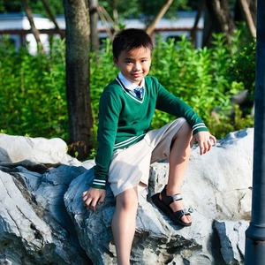 Cardigan scolaire vert à col <span class=keywords><strong>en</strong></span> V pour garçons et filles, 100% coton tricoté, de haute qualité, cardigan scolaire personnalisé, uniforme scolaire, <span class=keywords><strong>pull</strong></span> - Product Image 5
