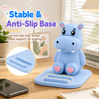 Support de téléphone portable en forme d'hippopotame mignon de dessin animé, accessoires Kawaii, décoration de bureau, support mobile, fabrication OEM