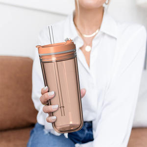 Gobelets de voyage en plastique à double paroi sans BPA de 20oz avec couvercle à double usage et pailles, nouvel arrivage - Product Image 5