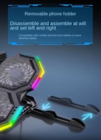 Coussin de refroidissement pour ordinateur portable F12 RGB avec 6 ventilateurs de refroidissement Refroidisseur pour ordinateur portable confort ergonomique Support de refroidisseur pour ordinateur portable de jeu léger