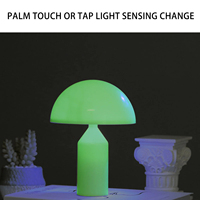 Lampe de nuit LED en forme de champignon portable, alimentée par batterie, lampe de table décorative, commande tactile, changement de couleur, lampe de bureau