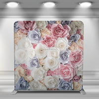 Support mural pour toile de fond en tissu tendu, à montage rapide, moderne, noir et or, avec effet bokeh et paillettes, pour salons professionnels et événements