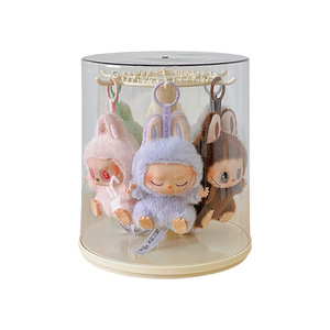 Rotatable Figurine Storage Display Rack Creamy Yellow Creamy White Solid Color Hobby Display Case - Product Image 4