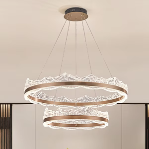 Candelabro de luz de anillo de gama alta de diseñador moderno para comedor, mesa de Bar privada, nuevo estilo de restaurante chino, altura ajustable - Product Image 3