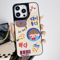 Coque de téléphone 3D mignonne motif couple de dessin animé en promotion pour iPhone 17 16 15 14 13 12 Pro Max 15 Plus, protection arrière anti-chute
