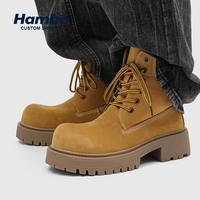 Bottes décontractées jaunes à plateforme épaisse, très tendance, pour le streetwear, bottines à bout rond large, antidérapantes, à semelle épaisse, pour le travail en extérieur