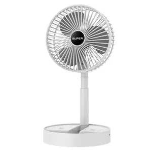 Hộ Gia Đình Ngoài Trời 3 Bánh Xách Tay Fan USB Có Thể Sạc Lại Mini Gấp Kính Thiên Văn Tiếng Ồn Thấp Fan 2 Trong 1 Có Thể Gập Lại Kính Thiên Văn Fan