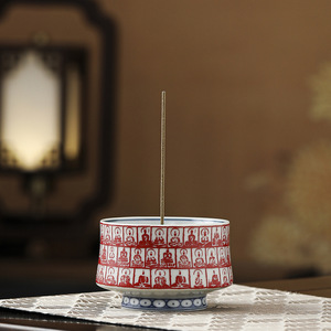 Quemador de incienso de cerámica estilo chino hecho a mano con diseño de Buda para uso religioso, decoración del hogar en interiores. - Product Image 1