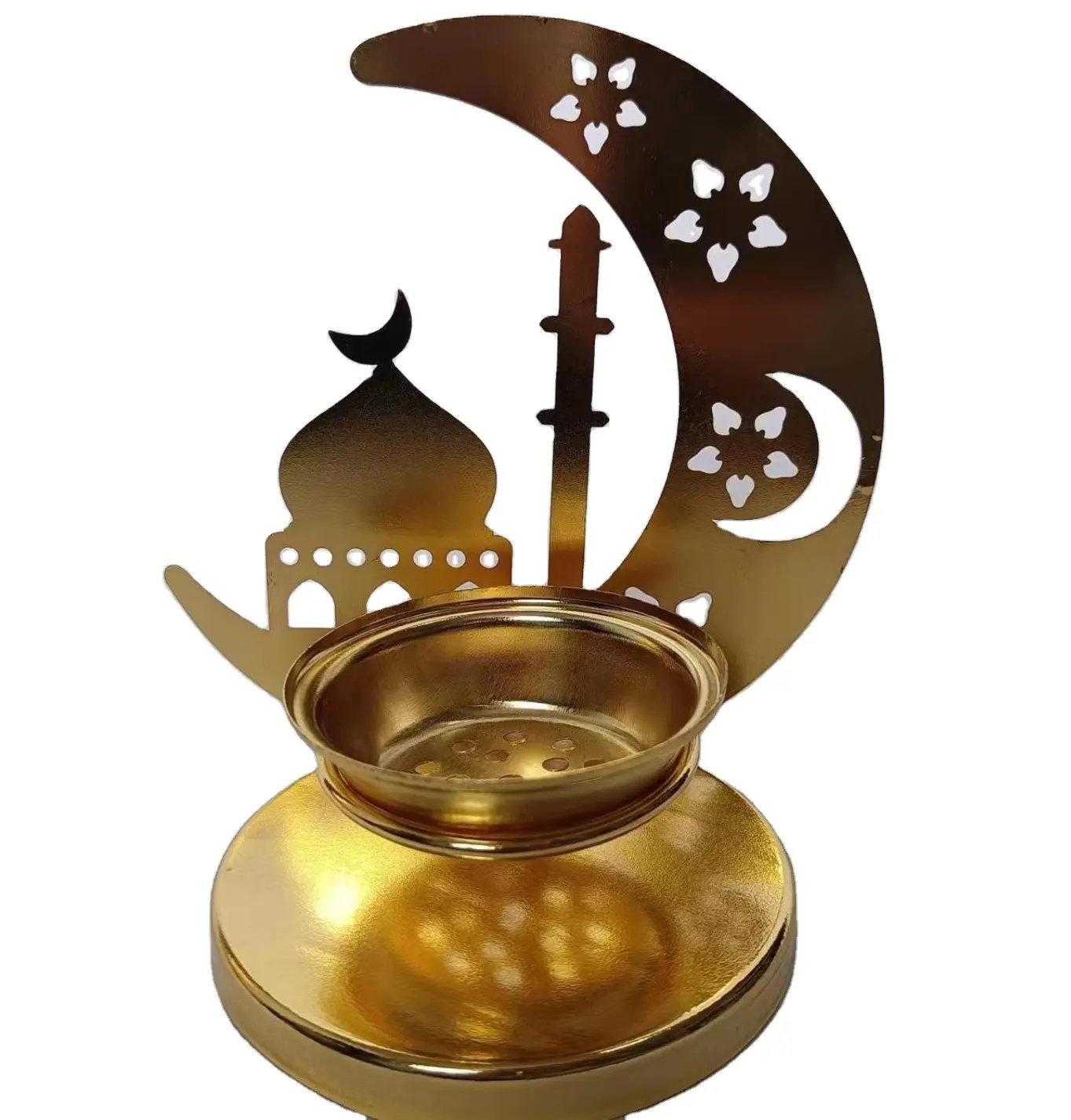 Quemador de incienso de estilo árabe de gran oferta, quemador de incienso de luna de Ramadán de cerámica, quemador de aceite esencial