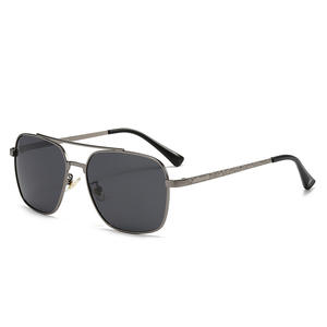 Lunettes de soleil aviateur pour hommes, monture en métal, verres polarisés UV400 TAC, noires, pour la conduite, visage large - Product Image 3