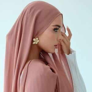 Léger Respirant Doux Modal Tissé Écharpe Traditionnelle Châle Couleur Blocage Motif pour Femmes Musulmanes Hijab-Multifonction Tout - Product Image 5