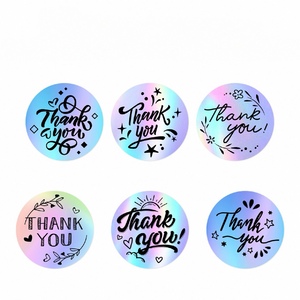 Tùy chỉnh Nhãn dán logo in ấn nhãn tự dính Vinyl Vòng không thấm nước cuộn nhãn dán nhãn Holographic Matte dán - Product Image 6