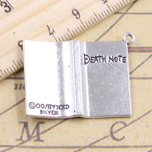 Charm Book <span class=keywords><strong>Death</strong></span> <span class=keywords><strong>Note</strong></span> 32x24mm pendenti Color argento antico che fanno fai da te a mano tibetana che trovano gioielli - Product Image 3