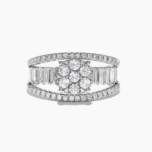 Anello Elegante da Donna per Fidanzamento, Design Minimalista a Quattro Punte con Accenti Scintillanti, Gioiello Regolabile in Lega, Stile Moderno, Idea Regalo - Product Image 2