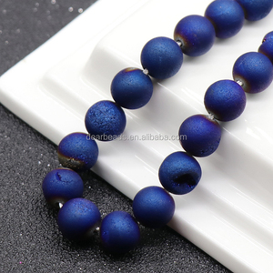 Bán buôn Tự Nhiên Vòng <span class=keywords><strong>druzy</strong></span> Agate geode đá quý hạt <span class=keywords><strong>Strand</strong></span> đối với DIY trang sức, mạ 6 8 10 12 mét, 38cm - Product Image 3