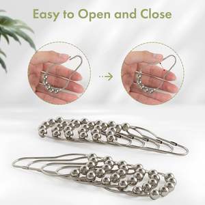 Anneau de suspension double face en acier inoxydable multi-usages pour rideaux de salle de bain, hôtel, bureau - Product Image 2