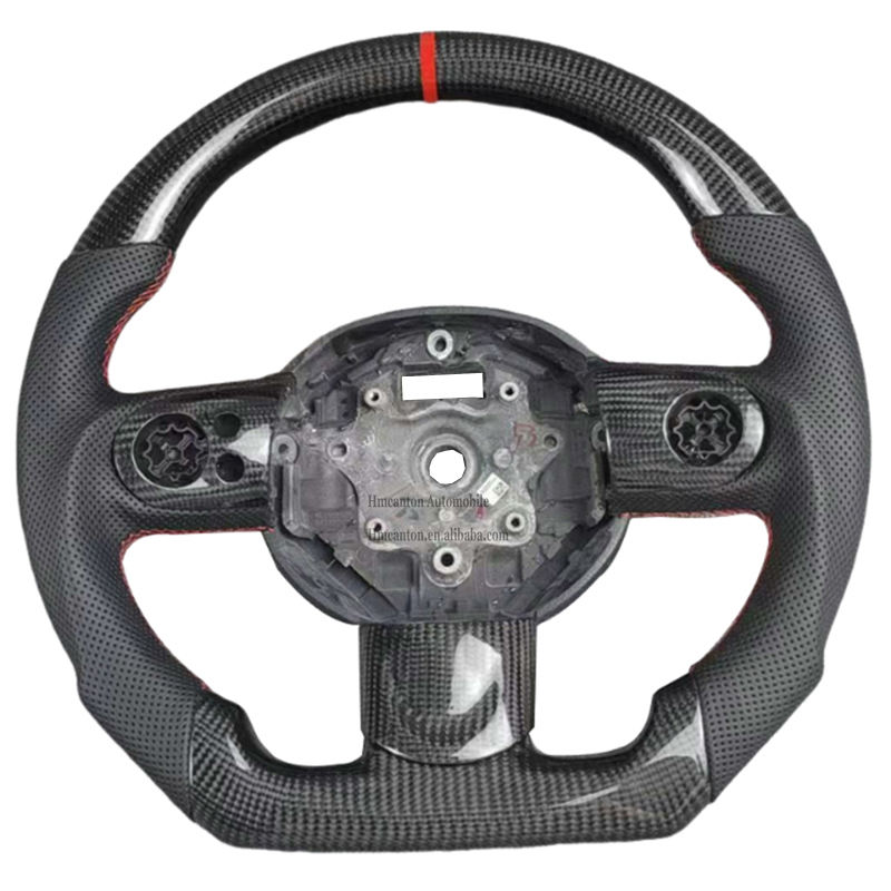 คาร์บอนไฟเบอร์ + หนังพรุน + แถบสีแดง + เย็บสีแดง