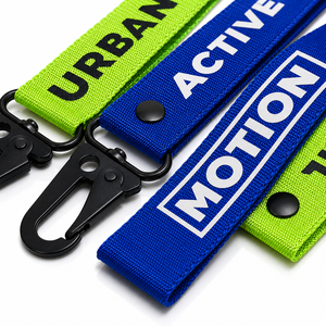 Llavero Ecológico de Tela Tejida para Motocicleta, con Letra Personalizada y Logotipo Impreso, con Mosquetón, Color Verde - Product Image 2
