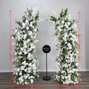 อุปกรณ์ตกแต่งซุ้มดอกไม้แบบมีเขาเป็นดอกกุหลาบสำหรับงานแต่งงานซุ้มดอกไม้ผ้าไหมเทียม - Product Image 2