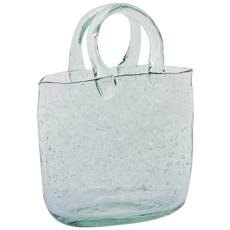 Vase en verre transparent pour aquarium, sac hydroponique créatif nordique INS, décor à la maison, sac à main, vase à fleurs pour les occasions de mariage