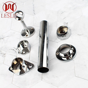 Soporte para barra de armario Leslie, aleación de zinc, cromado, montaje en pared, no desmontable, para tubos de 16, 19, 25 y 32 mm - Product Image 5