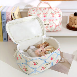 Fashionable Soft Cotton <b>Makeup</b> <b>Bag</b> Large Capacity <b>Travel</b> Ladies Quilted Cosmetic <b>Bag</b> - Product Image 4