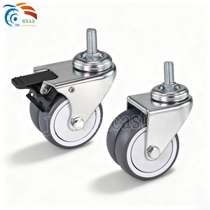 50 मिमी और 75 मिमी डुअल-व्हील स्टील और tpr सामग्री कैस्टर आधुनिक डिजाइन फर्नीचर के लिए 50 किलोग्राम भार क्षमता ट्रॉली पहियों - Product Image 6