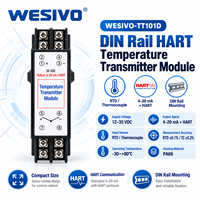 Modul Pemancar Suhu Rel DIN Akurasi Tinggi RTD Thermocouple Output 4-20mA HART