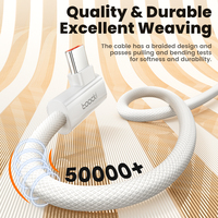 Kabel USB C Toocki 90 Derajat 6A 100W Pengisian Cepat Teranyam 6FT PD 3.0 Transfer Data 480Mbps Tahan Lama