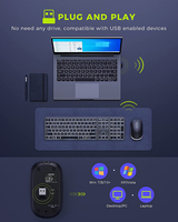 Rechargeable 2.4G USB LED rétro-éclairé clavier souris Combo sans fil clavier et souris ensemble Laser russe arabe thaï coréen en Stock