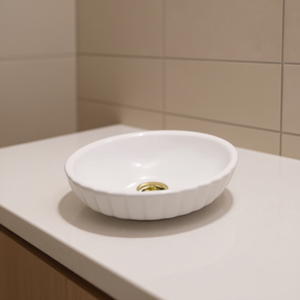 Elite Ceramic Basin Round Vessel Smooth Glossy Finish Modern Bathroom Sink 30-35 Cm - Product Image 2