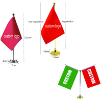 Conception personnalisée bon marché Mini porte-drapeau de bureau mât drapeaux nationaux bannières drapeau de table personnalisé de bureau