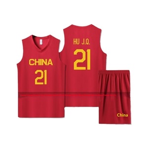 Seragam Basket Pria Cepat Kering Bernapas 100% Poliester Pola Solid Jersey Kasual Latihan Pertandingan Kustom Cina - Product Image 1