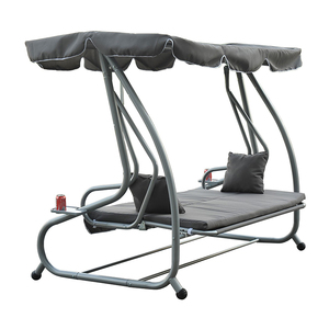 Hot Sale Black 3 Seat Garden Furniture Steel <b>Patio</b> Outdoor Jhula Hanging Set with Canopy - Product Image 3