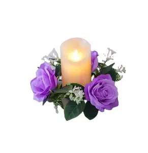 Hochwertiger künstlicher Blumen tisch Herzstück kunden spezifischer Hochzeits kerzenhalter Blumenkranz
