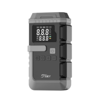 Démarreur de batterie 6 en 1 ABS à double cylindre avec écran LCD, chargeur de batterie externe, batterie au lithium et moniteur de pression des pneus