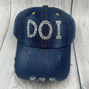El más nuevo hecho a mano personalizado <span class=keywords><strong>JJ</strong></span> JJOA Jack and Jill Inc. 1938 rosa y azul diamantes de imitación <span class=keywords><strong>Vaquero</strong></span> al aire libre Bling sombreros gorra de béisbol - Product Image 2