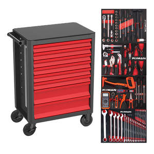 FIXMAN 188pcs 8 Drawer M1RM8 Workshop Tool <b>Cabinet</b> Steel Mechanical Metal Box with Trolley Garage Tool Cart - Product Image 4