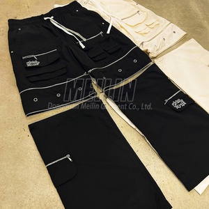 Pantalones Jogger Anchos y Holgados con Múltiples Bolsillos Personalizados para Fabricantes de Ropa, Pantalones Cargo de Nylon con Shorts Desmontables con Cremallera - Product Image 1