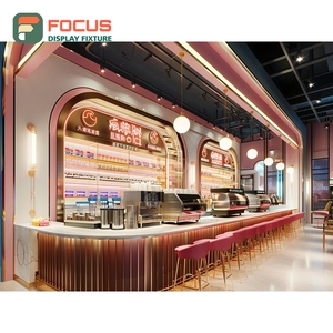 ชั้นวางสินค้ากาแฟขนาดใหญ่ สีวอลนัทดำ สำหรับแสดงสินค้าแบรนด์ดัง บริเวณร้านเบเกอรี่ คาเฟ่ - Product Image 5