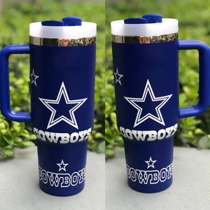 Custom Football Team Tennessee Cups 40oz Acero inoxidable <span class=keywords><strong>Titan</strong></span> Print Tumbler Tazas con asa - Product Image 5