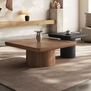 Table basse moderne italienne luxueuse en noyer carré minimaliste Design simple pour <span class=keywords><strong>petit</strong></span> salon chambre maison Designer <span class=keywords><strong>TV</strong></span> - Product Image 2